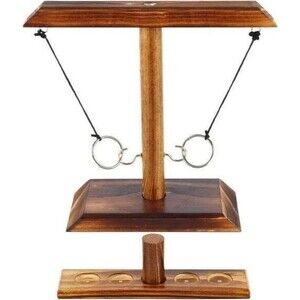 Hook and Ring Game Handmade Wooden Toss Game for Kids and Adults, Outdoor Indoor